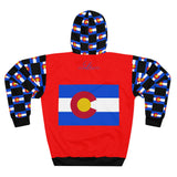 ZeLimited Colorado Checkered Flag Hoodie (Black with Red)