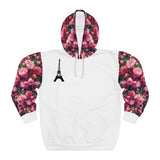 PARIZ Pink Peonies Hoodie (White with Peonies)