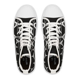 PARIZ Eiffel Tower Women's High Top Sneakers (Black with White)