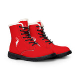 ZeLimited Male Elk Silhouette Men's Fur-Lined Boots (Red)