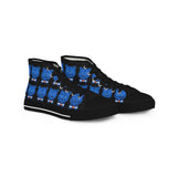 Blue Bear Men's High Top Sneakers (Black background)