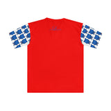 Blue Bear Men's Loose T-Shirt (White sleeve with red)