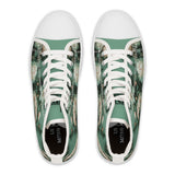 PARIZ Pale Blush and Creamy White Peonies Women's High Top Sneakers