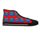 Blue Bear Women's High Tops (Red background)