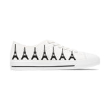 PARIZ Eiffel Tower Women's Low Top Sneakers (white with black)