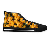 PARIZ Yellow Peonies Women's High Top Sneakers
