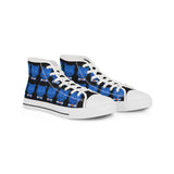 Blue Bear Men's High Top Sneakers (Black background)