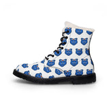 Blue Bear Women's Fur-Lined Leather Boots (White background)