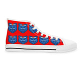 Blue Bear Women's High Tops (Red background)