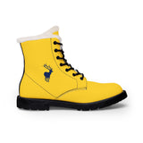 ZeLimited Male Elk Silhouette Men's Fur-Lined Boots (Yellow)