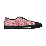 PARIZ Pastel Pink Peony Women's Low Top Sneakers