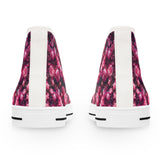 PARIZ Pink Peonies Women's High Top Sneakers