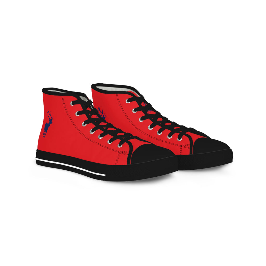 ZeLimited Male Elk Silhouette Men's High Top Sneakers (Red 2)