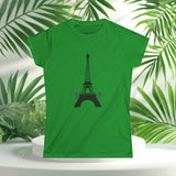 PARIZ - Eiffel Tower Women's Softstyle Tee, Paris Love Shirt, Travel Fashion Tee, Casual Summer Top, Tourist Gift, Graphic Tee
