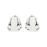 PARIZ Eiffel Tower Men's Low Top Sneakers (White with Black)