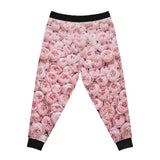 PARIZ Pastel Pink Peonies Joggers (black trim)