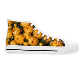 PARIZ Yellow Peonies Women's High Top Sneakers