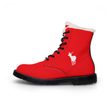 ZeLimited Female Elk Silhouette Women's Fur-Lined Boots (Red)