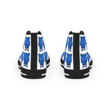Blue Bear Men's High Top Sneakers (White background)