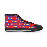 Colorado Checkered Flag Men's High Tops (red background)