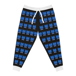 ZeLimited Blue Bear Men's Athletic Joggers (Black with White)