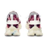 PARIZ Pink Peonies Women's Athletic Sneakers