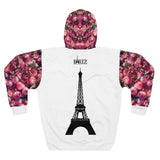 PARIZ Pink Peonies Hoodie (White with Peonies)