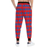 ZeLimited Blue Bear Men's Athletic Joggers (Red with Black)