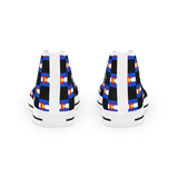 Colorado Checkered Flag Men's High Top Sneakers (black background)
