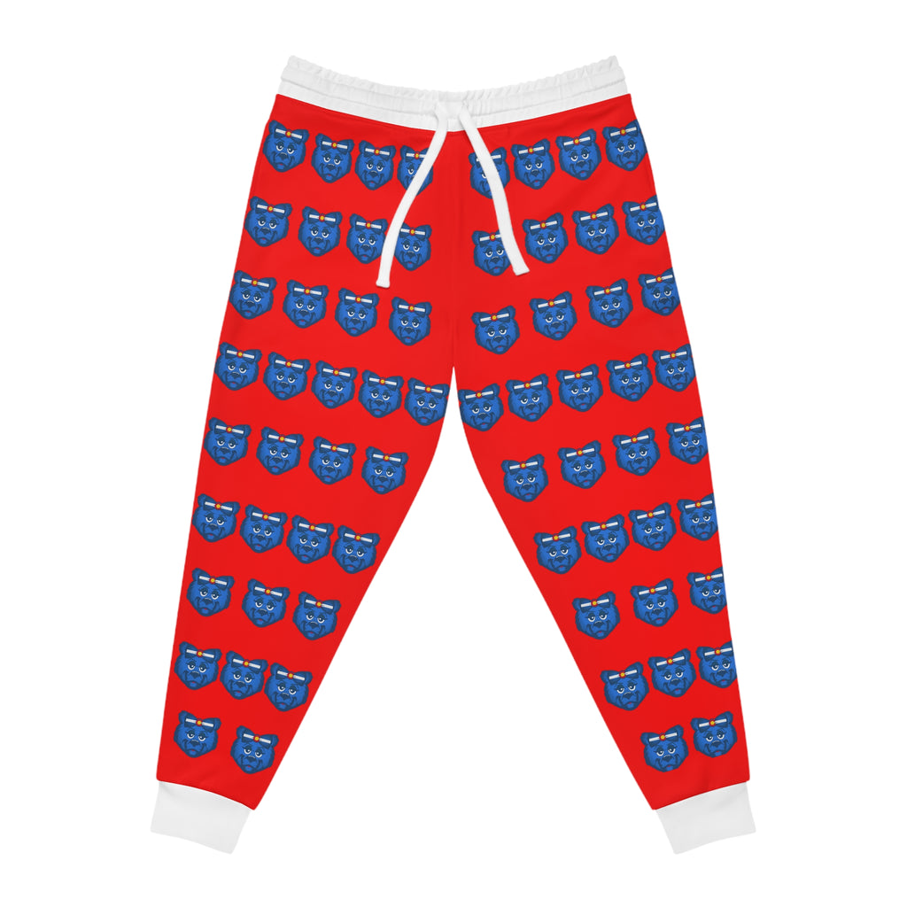 ZeLimited Blue Bear Women's Athletic Joggers (Red with White)