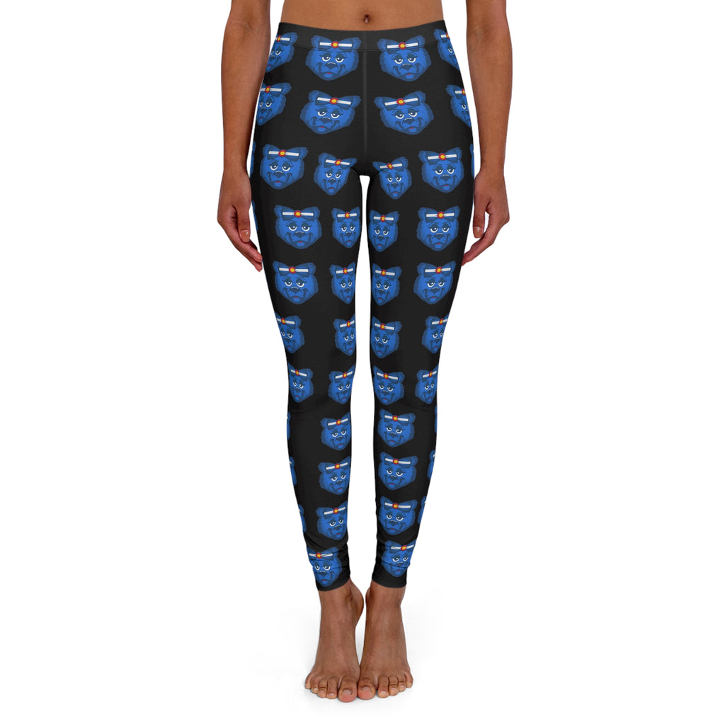 ZeLimited Blue Bear Women's Black All-Over Print Leggings