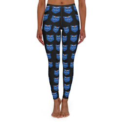 ZeLimited Blue Bear Women's Black All-Over Print Leggings