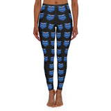 ZeLimited Blue Bear Women's Black All-Over Print Leggings