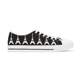 PARIZ Eiffel Tower Women's Low Top Sneakers (black with white)