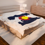 Colorado Flag - Cozy Velveteen Plush Blanket