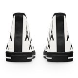 PARIZ Eiffel Tower Women's High Top Sneakers (white with black)