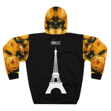 PARIZ Yellow Peonies Hoodie (Black with Peonies)