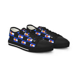 Colorado Checkered Flag Men's Low Top Sneakers (Black background)