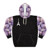 PARIZ Lavender Peonies Hoodie (Black with Peonies)