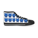 Blue Bear Men's High Top Sneakers (White background)