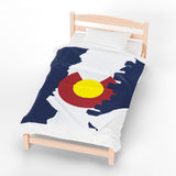 Colorado Flag - Cozy Velveteen Plush Blanket