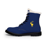 ZeLimited Male Elk Silhouette Men's Fur-Lined Boots (Navy Blue 2)