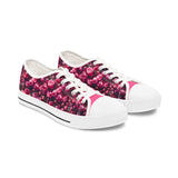 PARIZ Pink Peony Women's Low Top Sneakers