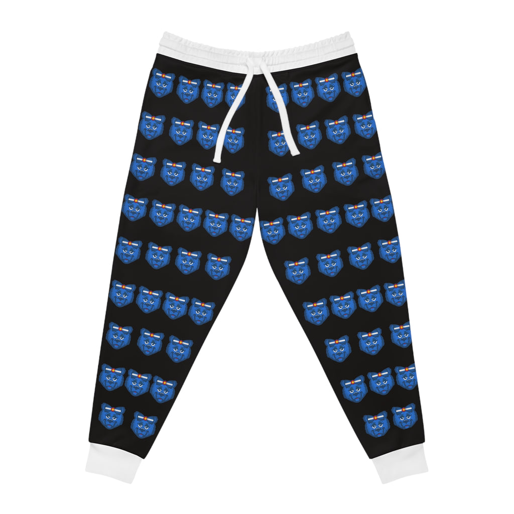 ZeLimited Blue Bear Women's Athletic Joggers (Black with White)