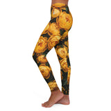 PARIZ Yellow Peonies Leggings (White Logo)
