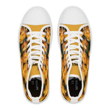 PARIZ Yellow Peonies Women's High Top Sneakers