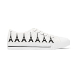 PARIZ Eiffel Tower Women's Low Top Sneakers (white with black)