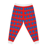 ZeLimited Blue Bear Men's Athletic Joggers (Red with White)