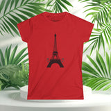 PARIZ - Eiffel Tower Women's Softstyle Tee, Paris Love Shirt, Travel Fashion Tee, Casual Summer Top, Tourist Gift, Graphic Tee