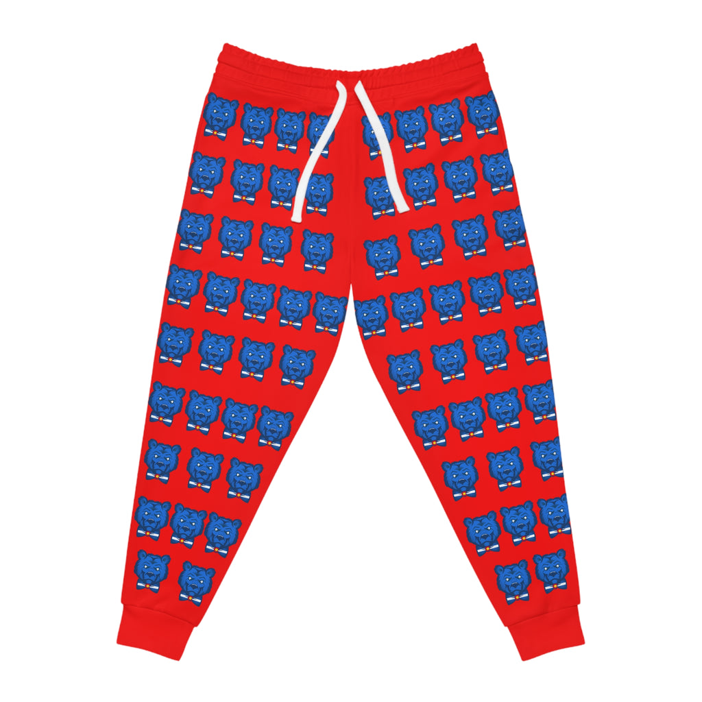 ZeLimited Blue Bear Men's Athletic Joggers (All Red)